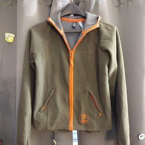 American Eagle Green fleece zip up hooded jacket, sz Small
